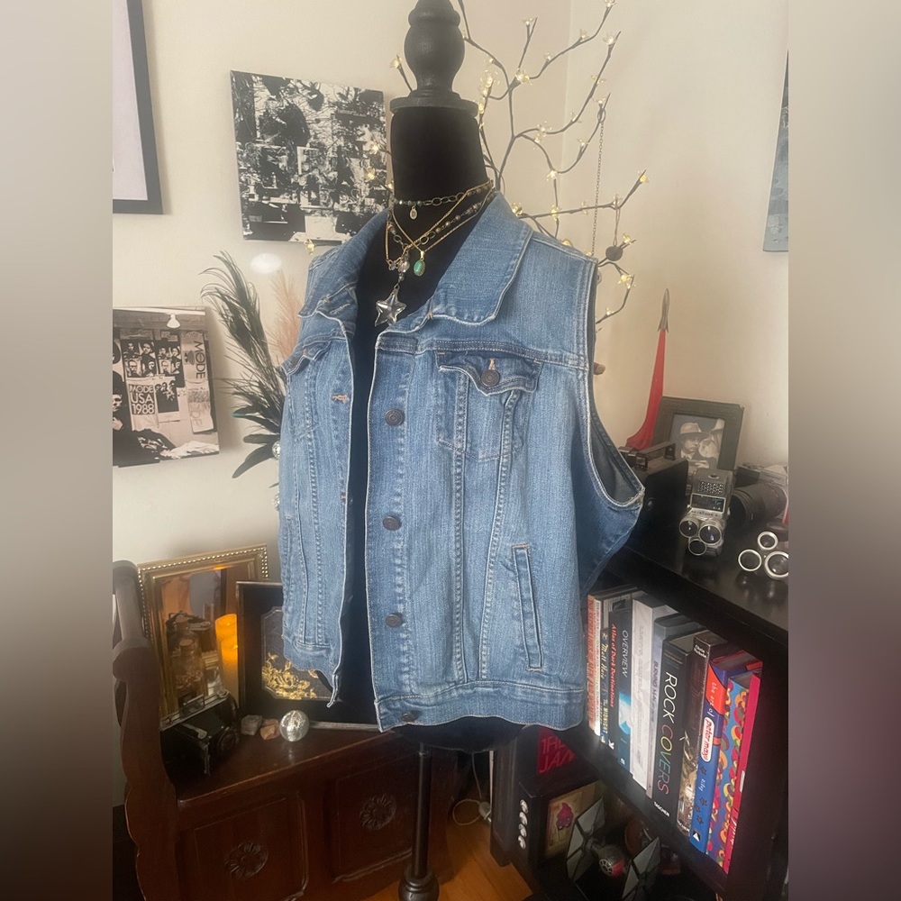 Old Navy Plus Size Denim Vest - vintage XXL